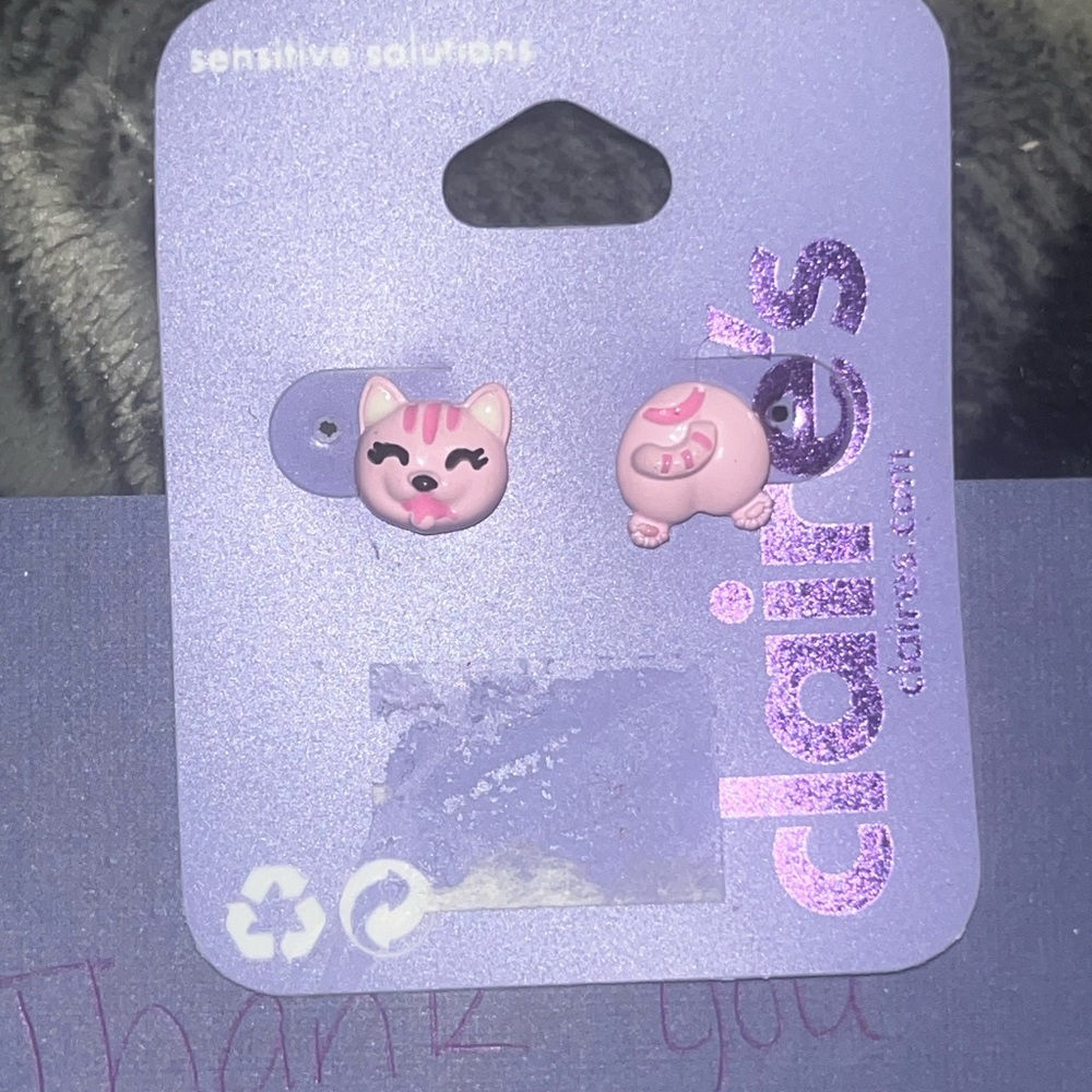 Claire's Pink Animal Earrings